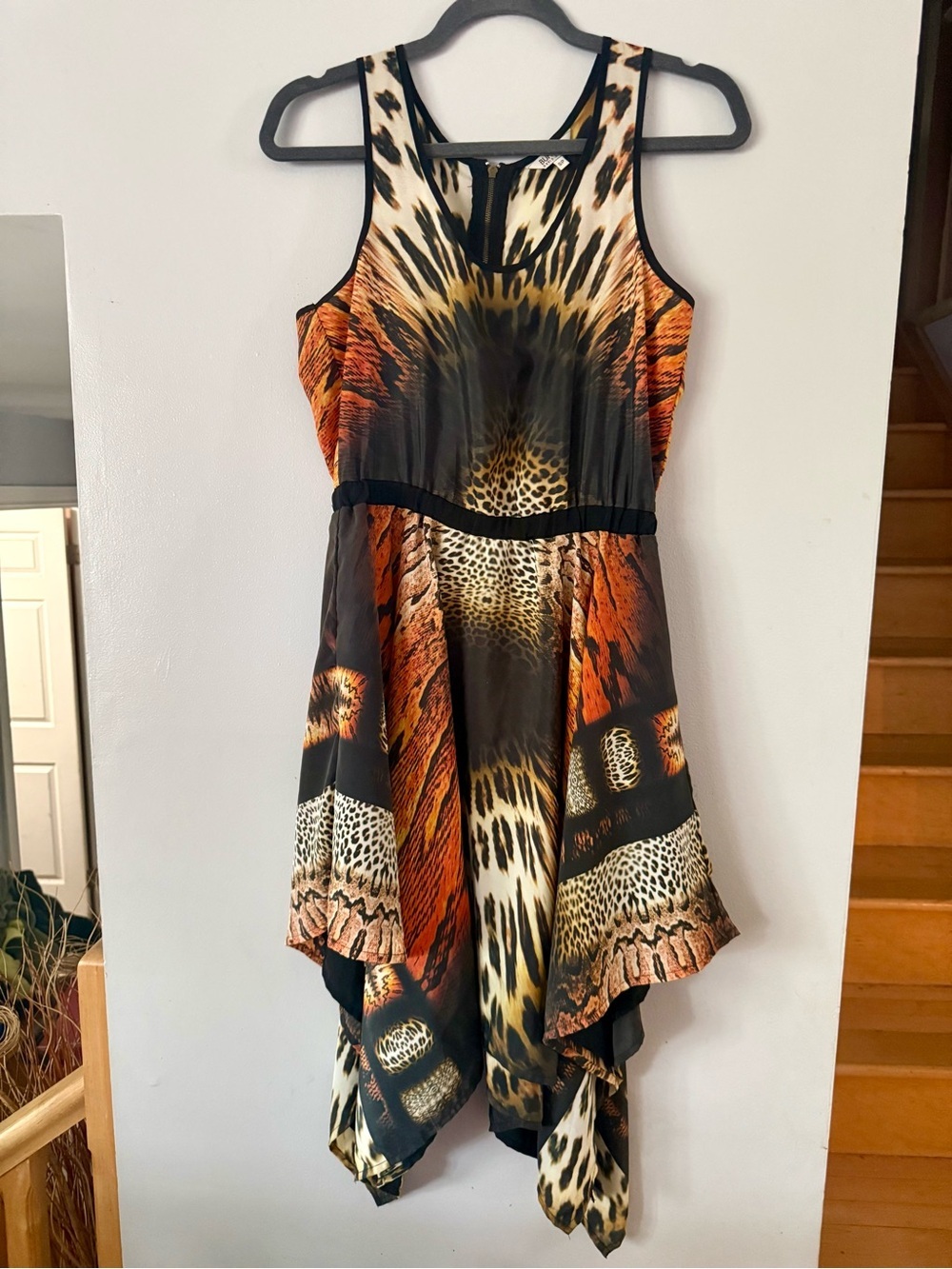 Buffalo David Bitton Exotic Mixed Animal Print Asymmetric Midi Dress